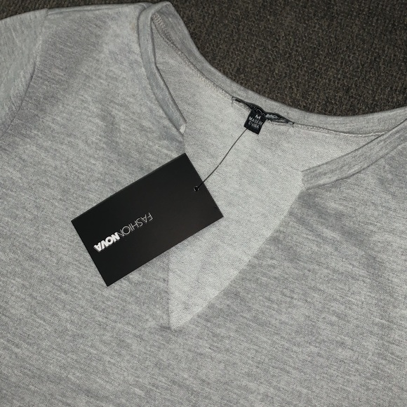 Heather grey crop top T-shirt - Picture 2 of 5